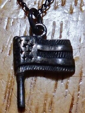 Boma Necklace Unisex 18 Inches Oxidized 925 Silver Y2K American Flag Sterling